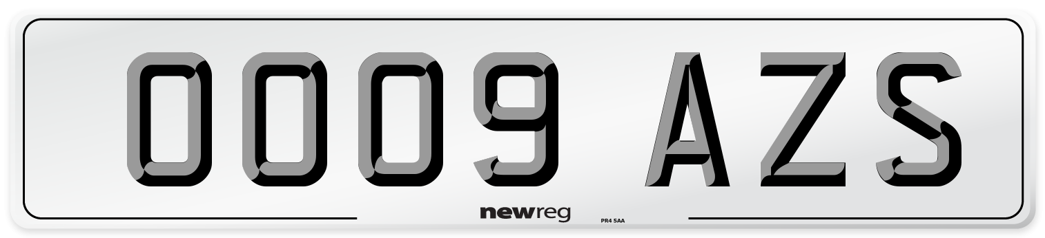 OO09 AZS Number Plate from New Reg